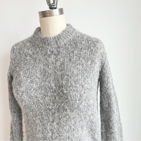 Theory Speckled Crewneck Sweater in Tweed Alpaca Grey Size XS - Picture 4 of 8